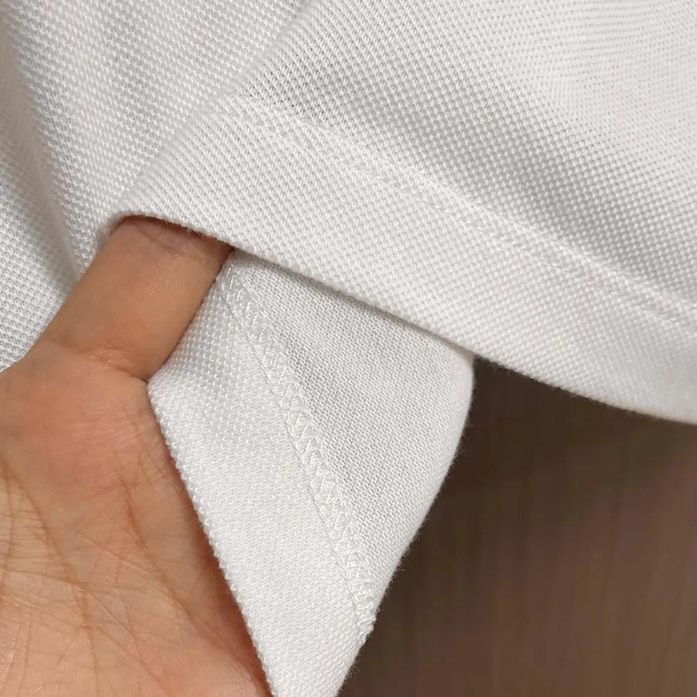 Celine Men Polo Shirt in Pique Cotton Jersey-White - image 6