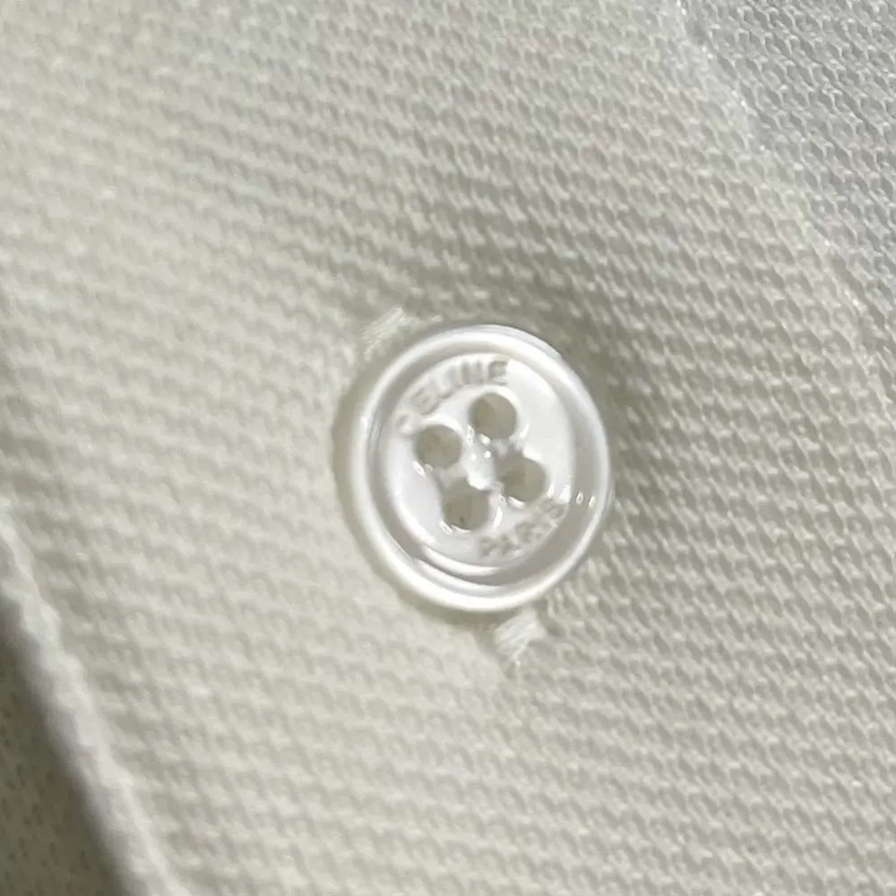 Celine Men Polo Shirt in Pique Cotton Jersey-White - image 7