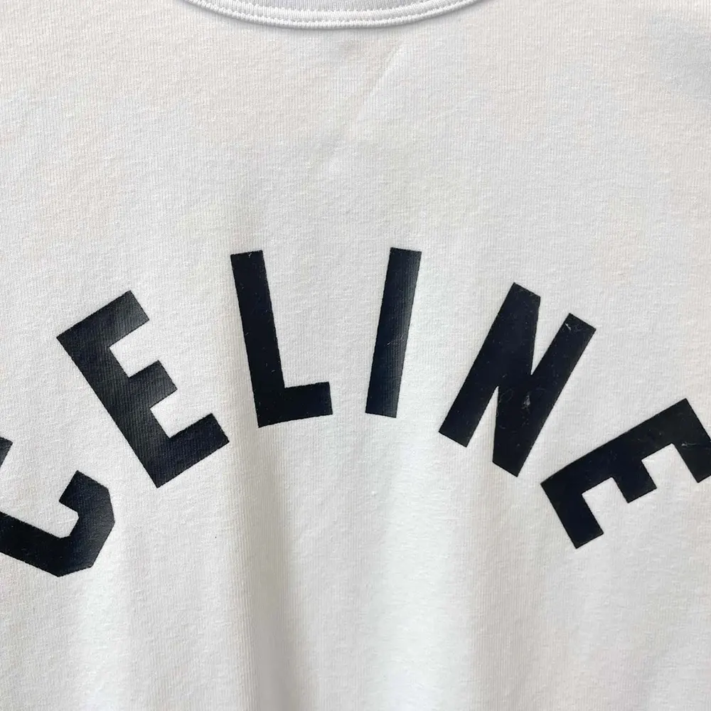 Celine Women T-Shirt in Ribbed Cotton Jersey - image 8