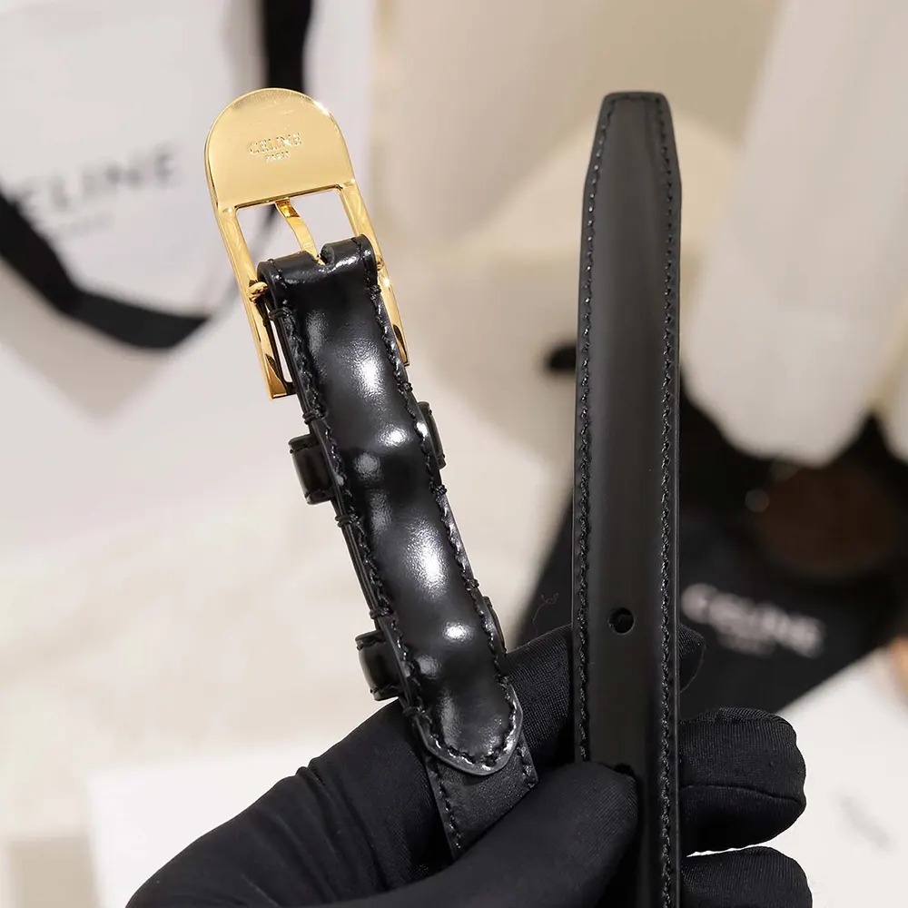 Celine Women Bc-25 18mm Belt In Taurillon Leather-Black - image 6
