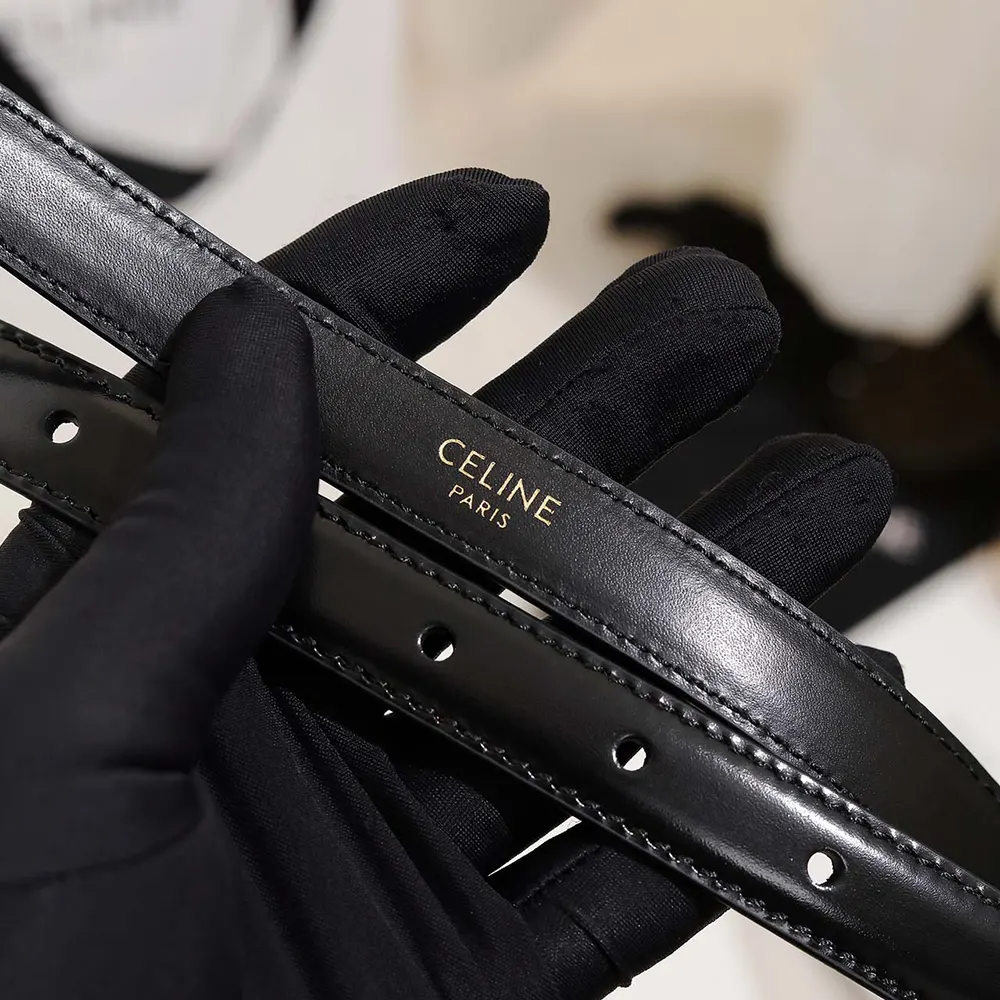 Celine Women Bc-25 18mm Belt In Taurillon Leather-Black - image 8