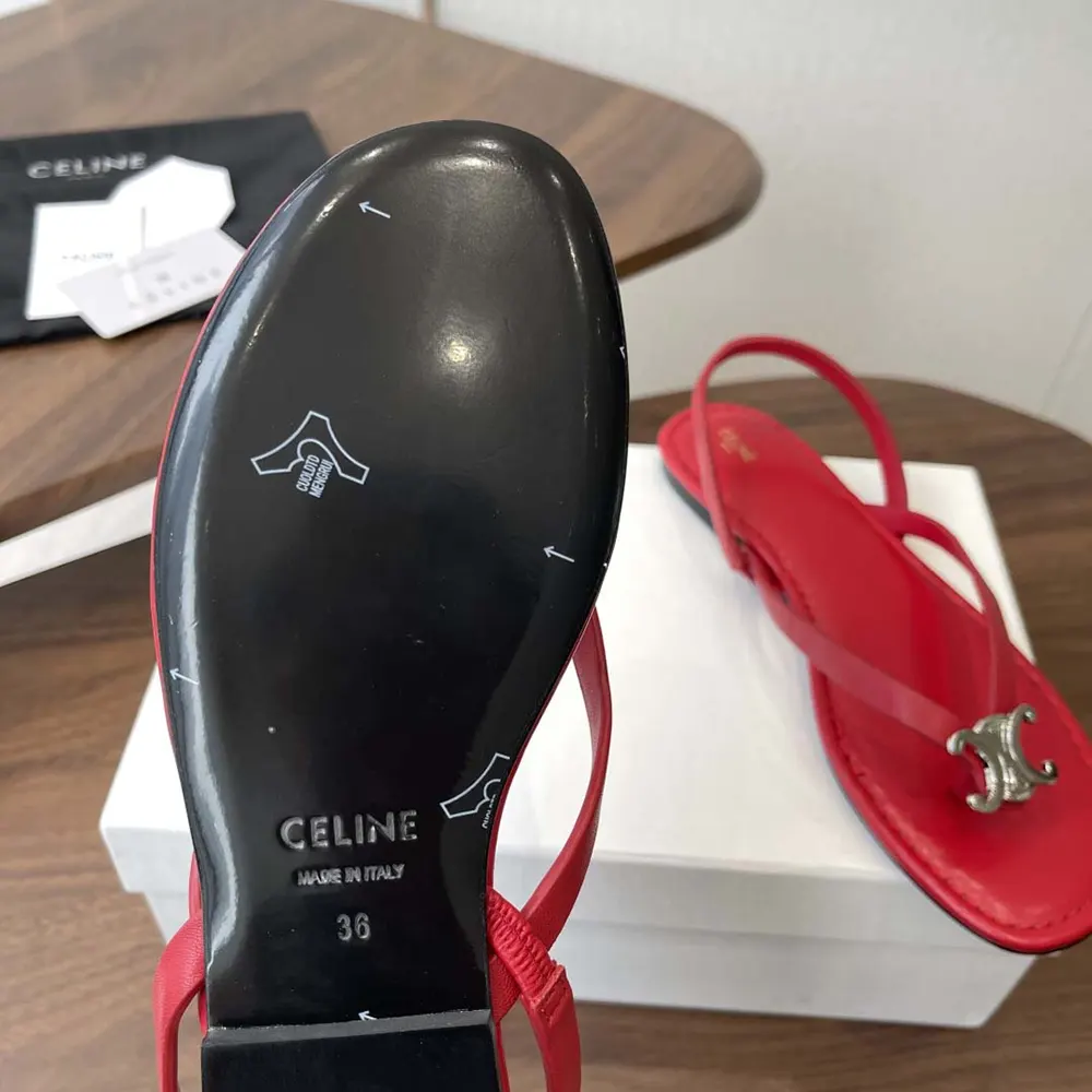 Celine Women Biki Sandal in Calfskin-Red - image 10