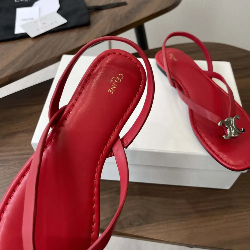 Celine Women Biki Sandal in Calfskin-Red - image 9