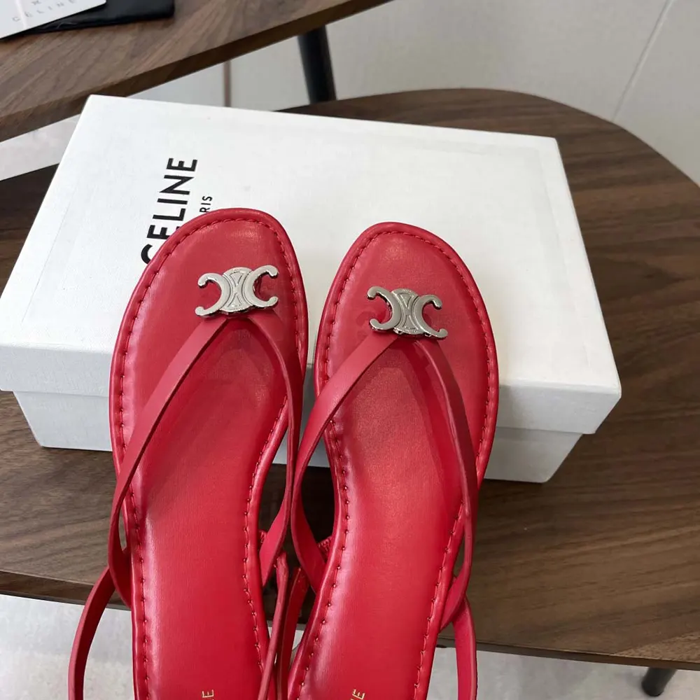 Celine Women Biki Sandal in Calfskin-Red - image 7