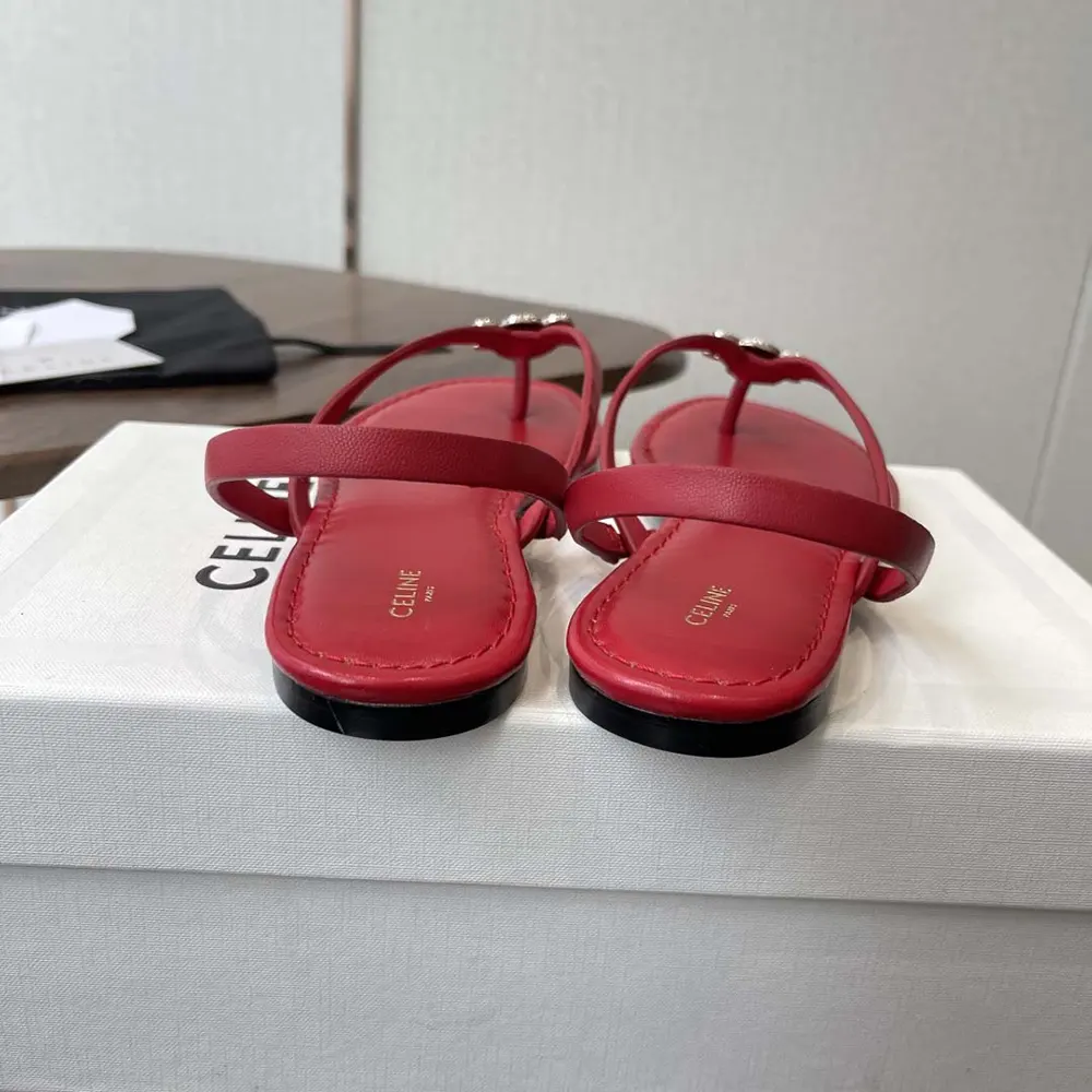 Celine Women Biki Sandal in Calfskin-Red - image 5