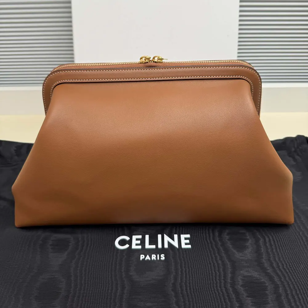 Side profile showing silhouette of Celine Women Doctor’S Pouch in brown leather