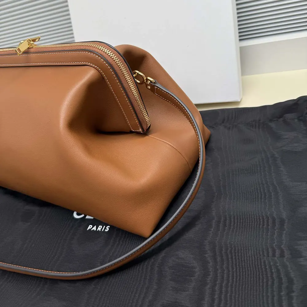 Celine Women Doctor’S Pouch in Supple Natural Calfskin-Brown - image 6