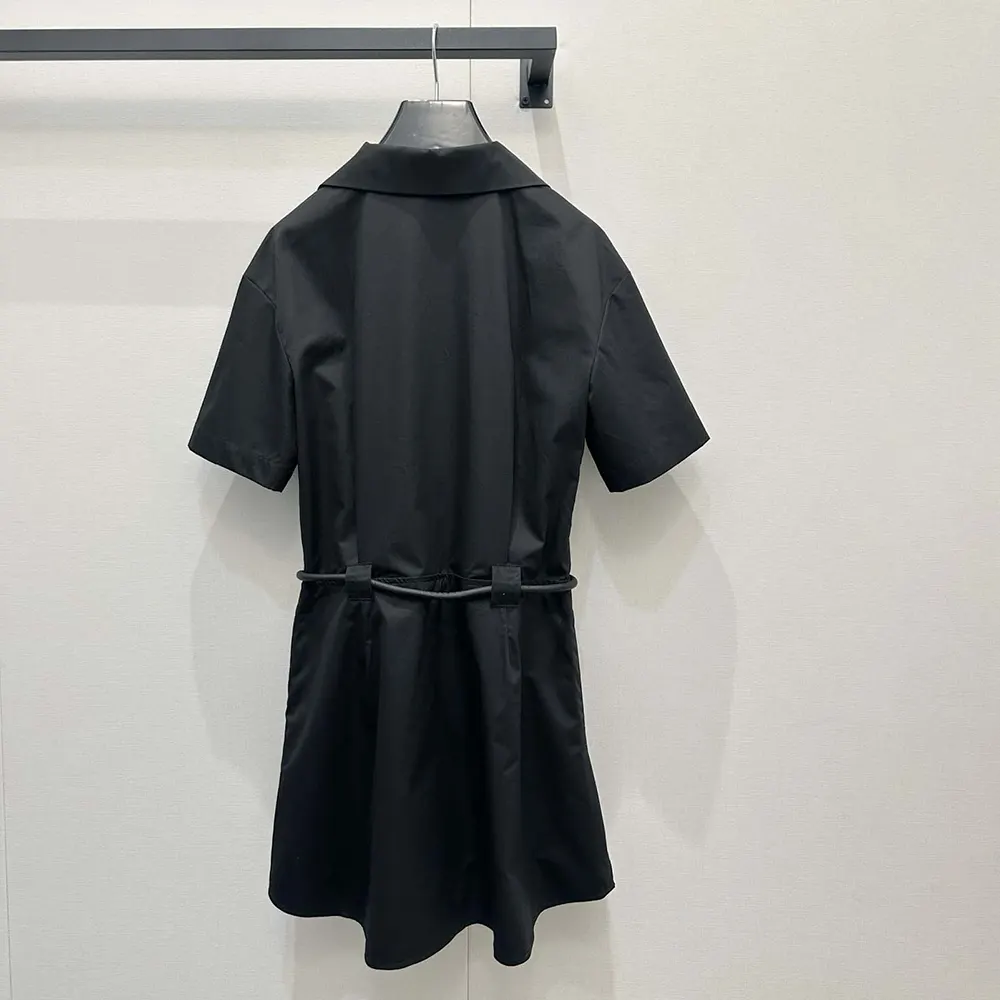 Side profile showing silhouette of Celine Women Dress in Cotton And Silk Twill