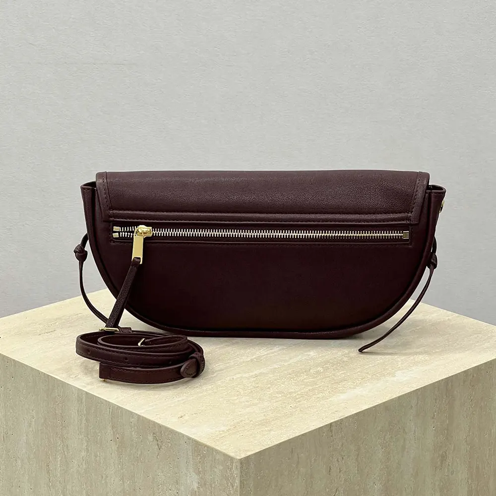 Side profile showing slim silhouette of Celine Women Little Halfmoon shoulder bag