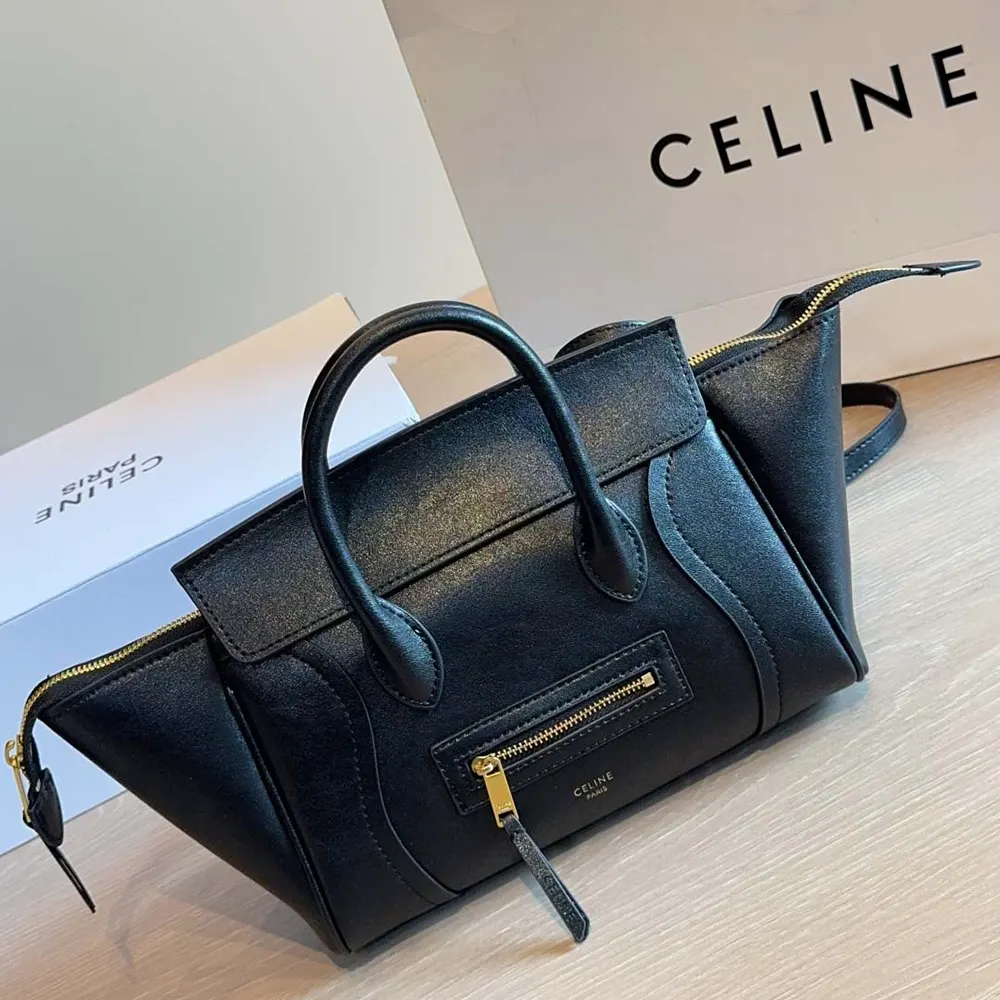 Celine Women Little Luggage in Grained Calfskin-Black - image 7