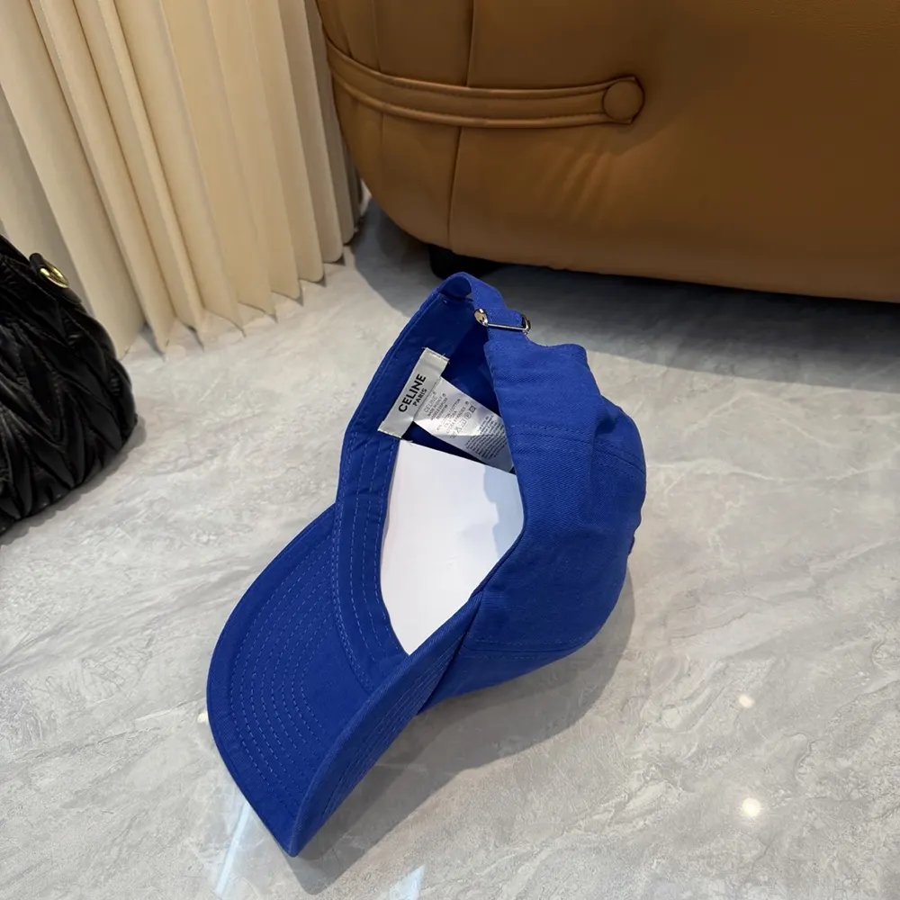 Celine Women Richelieu Cap In Cotton Twill-Navy - image 6
