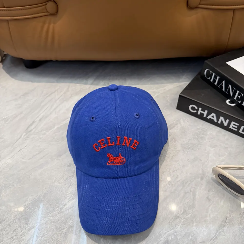 Celine Women Richelieu Cap In Cotton Twill-Navy - image 5