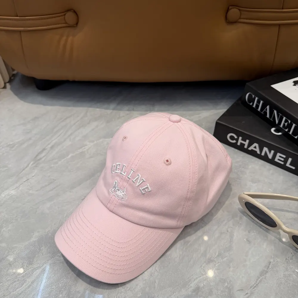 Celine Women Richelieu Cap In Cotton Twill-Pink - image 4
