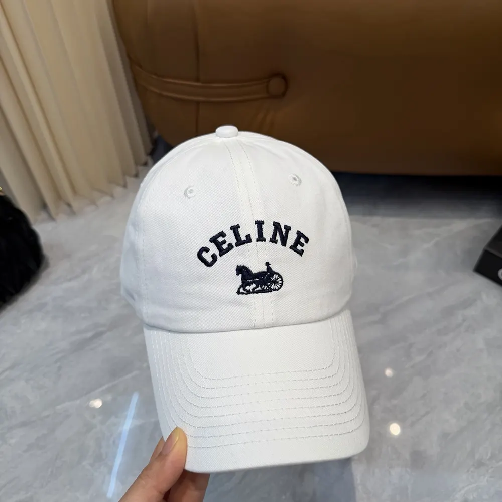 Close-up of cotton twill fabric on Celine Women Richelieu Cap