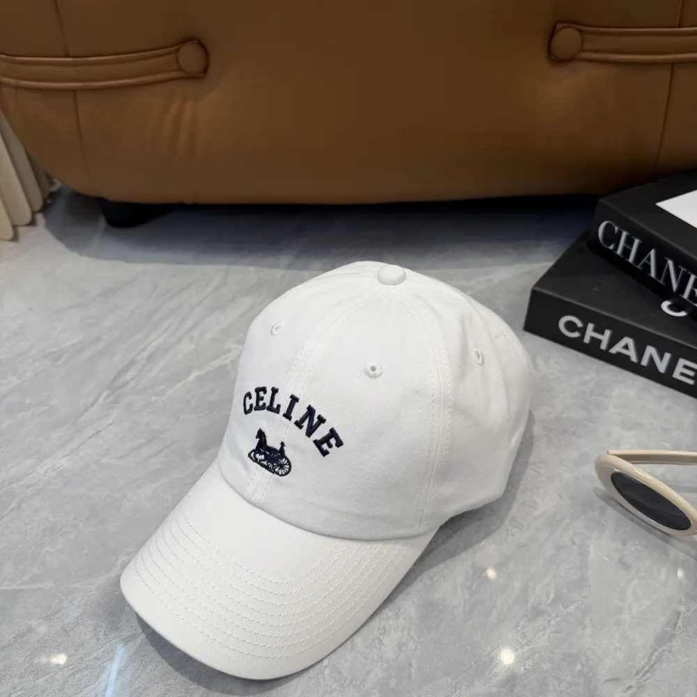 Celine Women Richelieu Cap In Cotton Twill-White - image 5