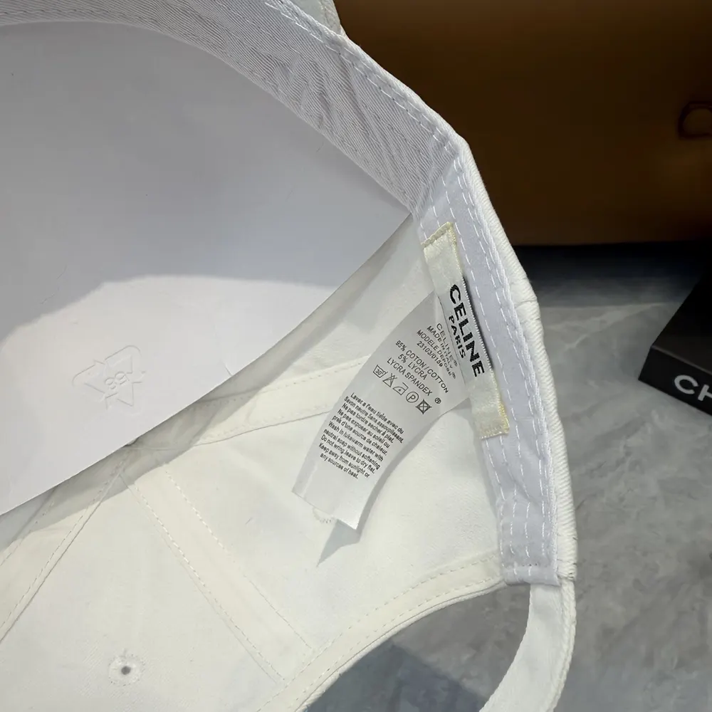 Celine Women Richelieu Cap In Cotton Twill-White - image 8
