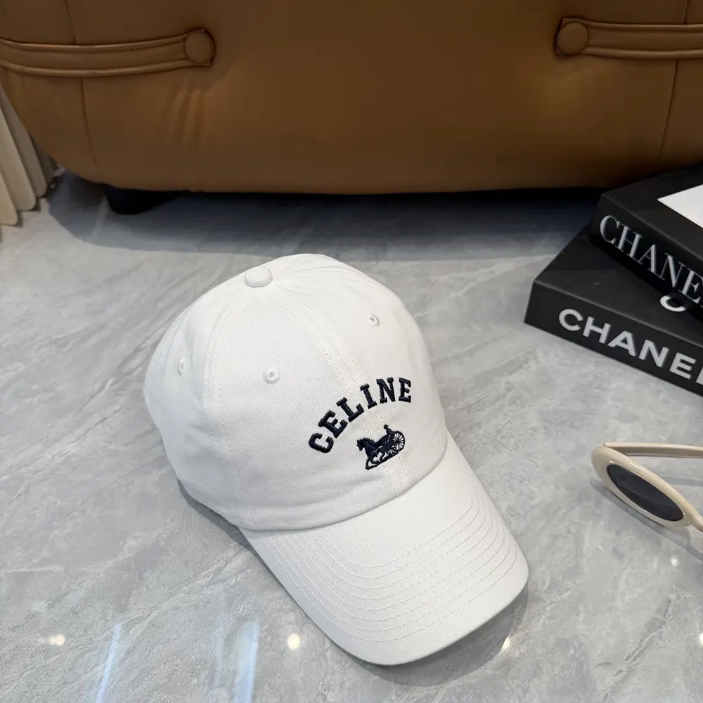 Celine Women Richelieu Cap In Cotton Twill-White - image 4