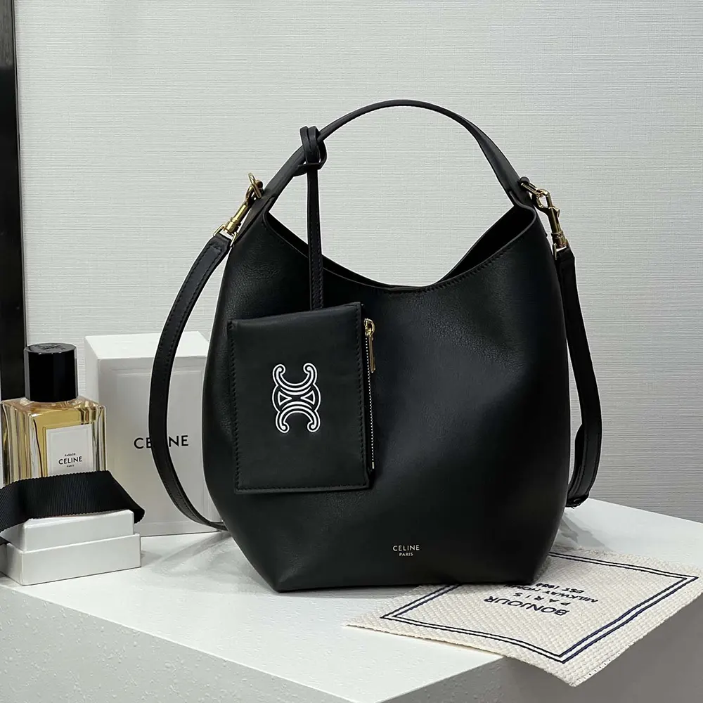 Close-up of gold-tone hardware on Celine Women Small Hobo bag