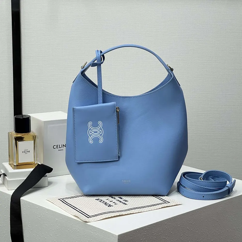 Close-up of gold hardware and flap closure on Celine Women Small Hobo