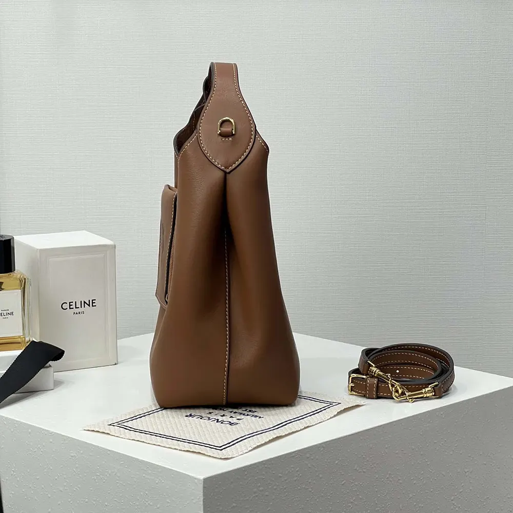 Celine Women Small Hobo in Supple Smooth Calfskin-Tan - image 6