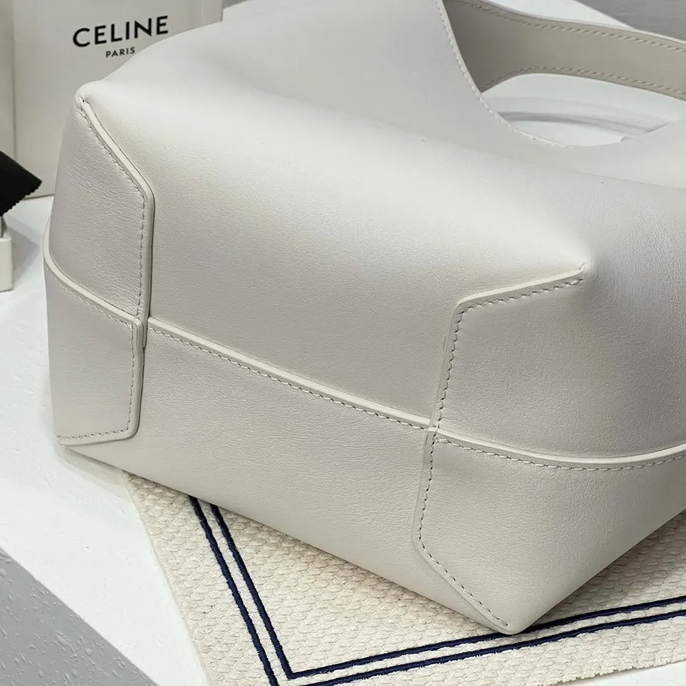 Celine Women Small Hobo in Supple Smooth Calfskin-White - image 6