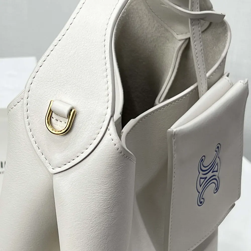 Celine Women Small Hobo in Supple Smooth Calfskin-White - image 7