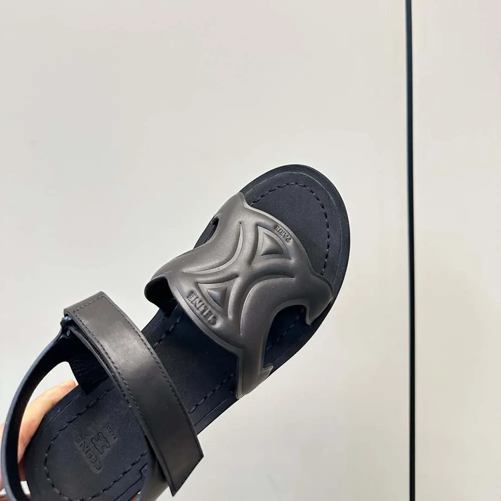 Celine Women Sunny Sandal In Calfskin – Vegetal Tanning-Black - image 9