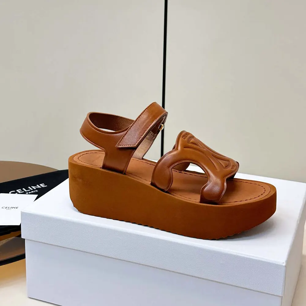 Celine Women Sunny Sandal in Calfskin – Vegetal Tanning-Tan - image 7