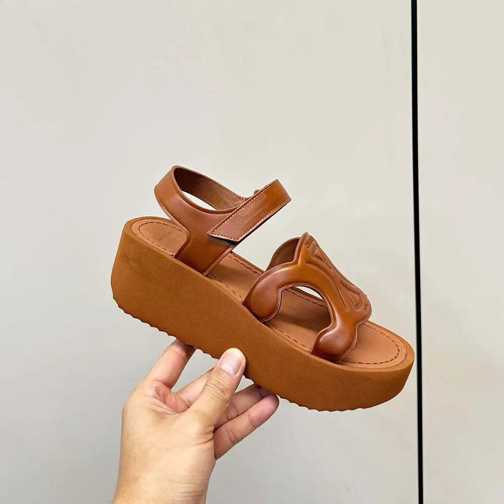 Celine Women Sunny Sandal in Calfskin – Vegetal Tanning-Tan - image 8