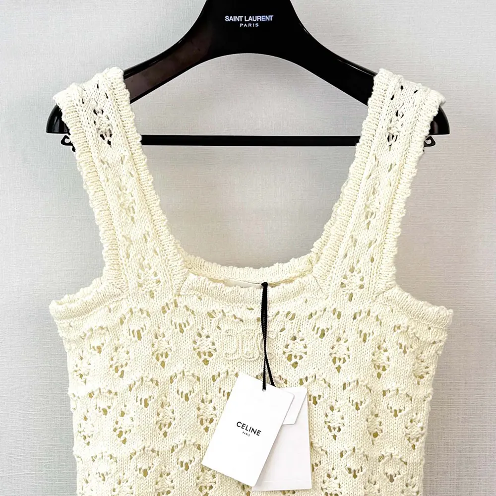 Celine Women Top in Cotton Pointelle - image 4
