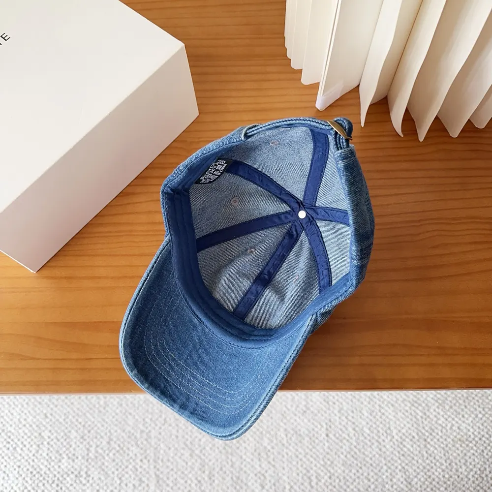 Celine Women Triomphe Baseball Cap in Denim Union Wash - image 10