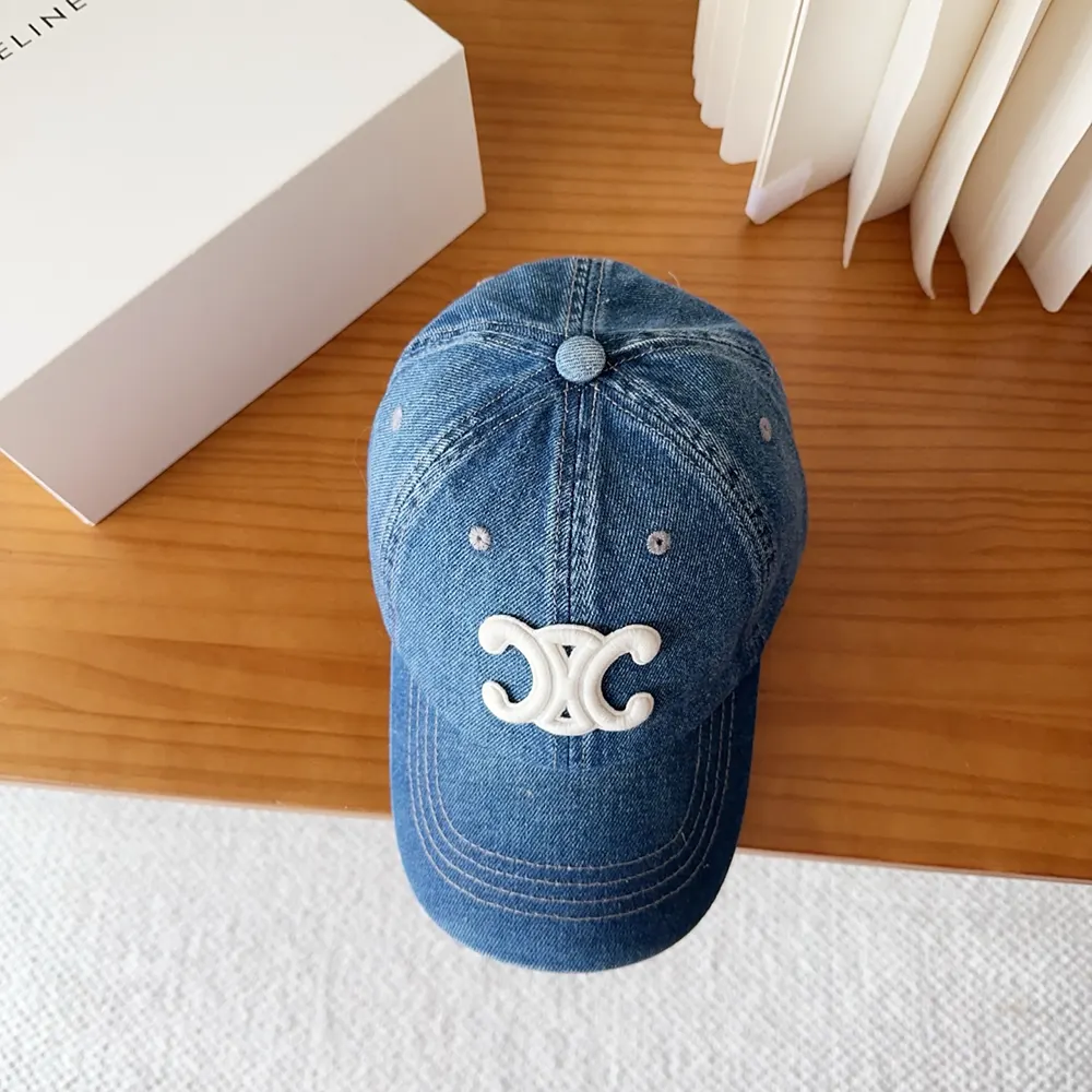 Celine Women Triomphe Baseball Cap in Denim Union Wash - image 9