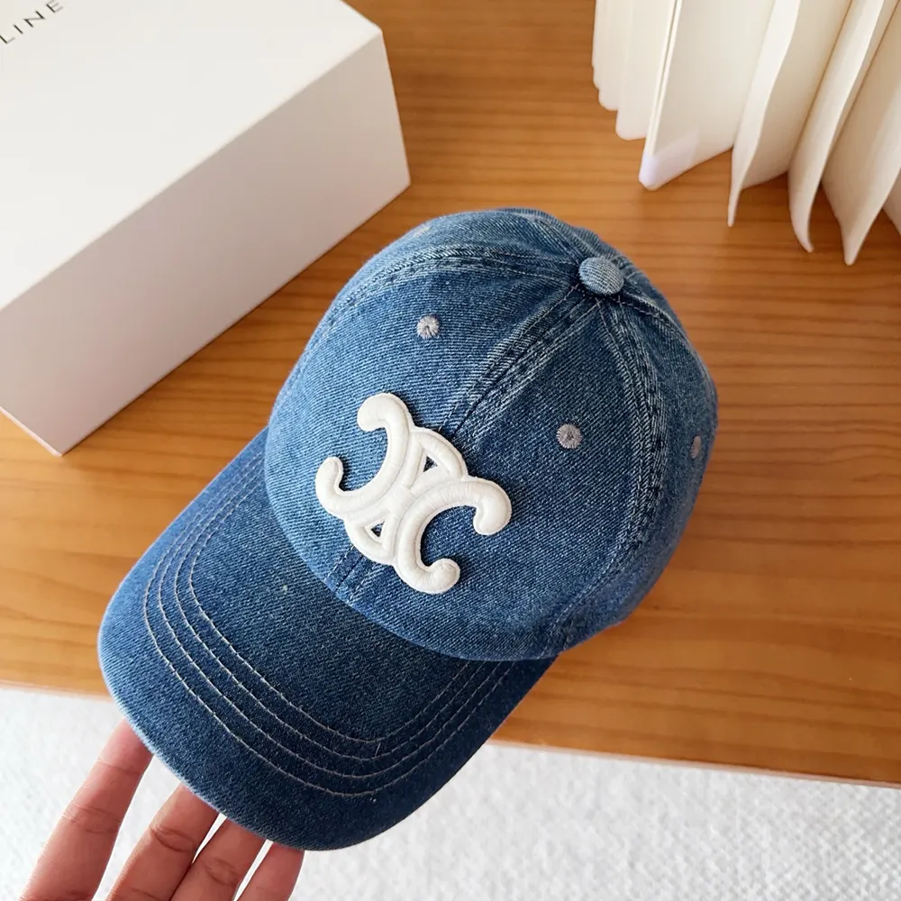 Celine Women Triomphe Baseball Cap in Denim Union Wash - image 7