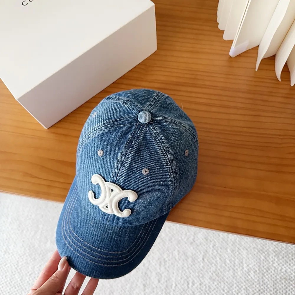 Celine Women Triomphe Baseball Cap in Denim Union Wash - image 5
