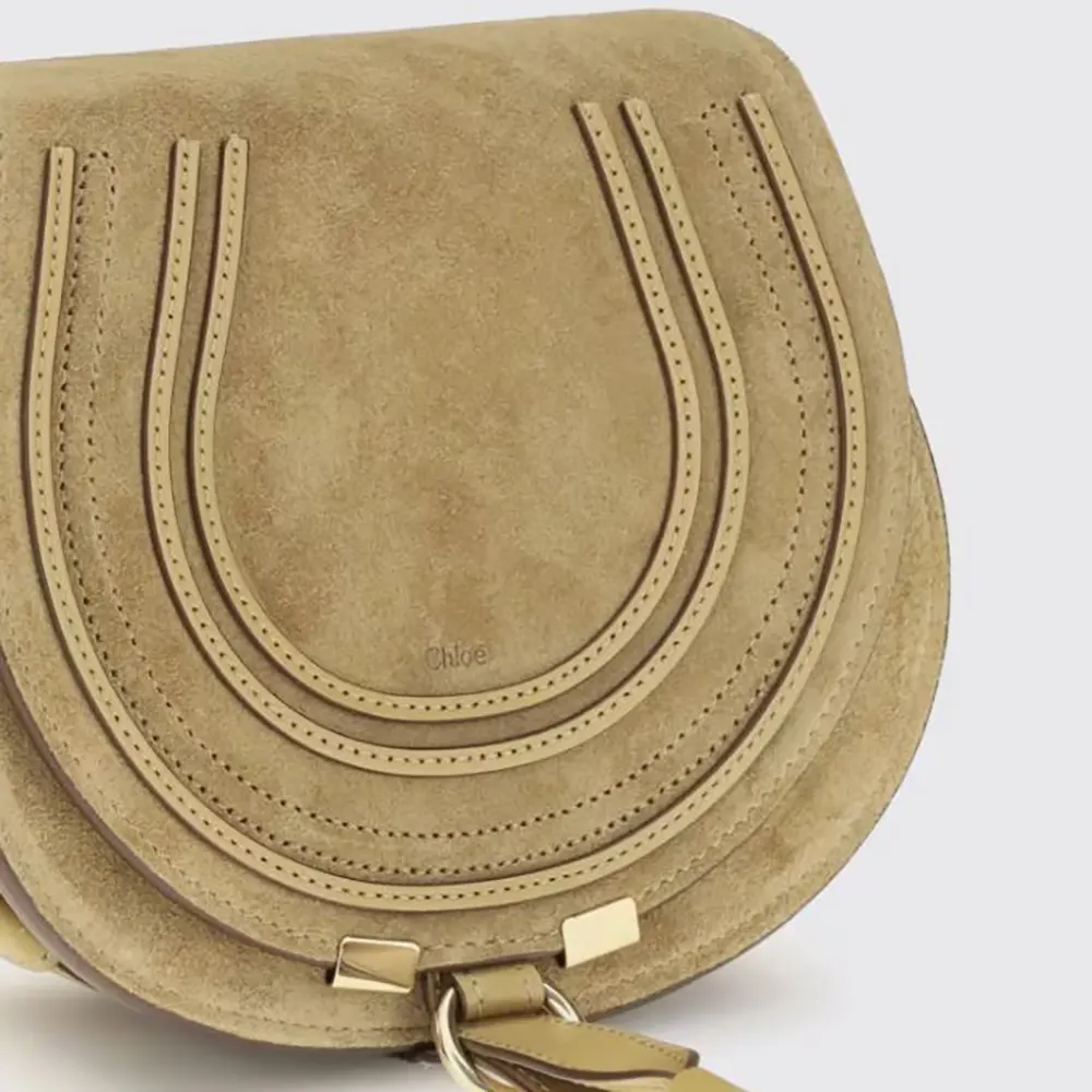 Chloe Women Marcie Small Shoulder Bag in Suede-Neutral - image 4
