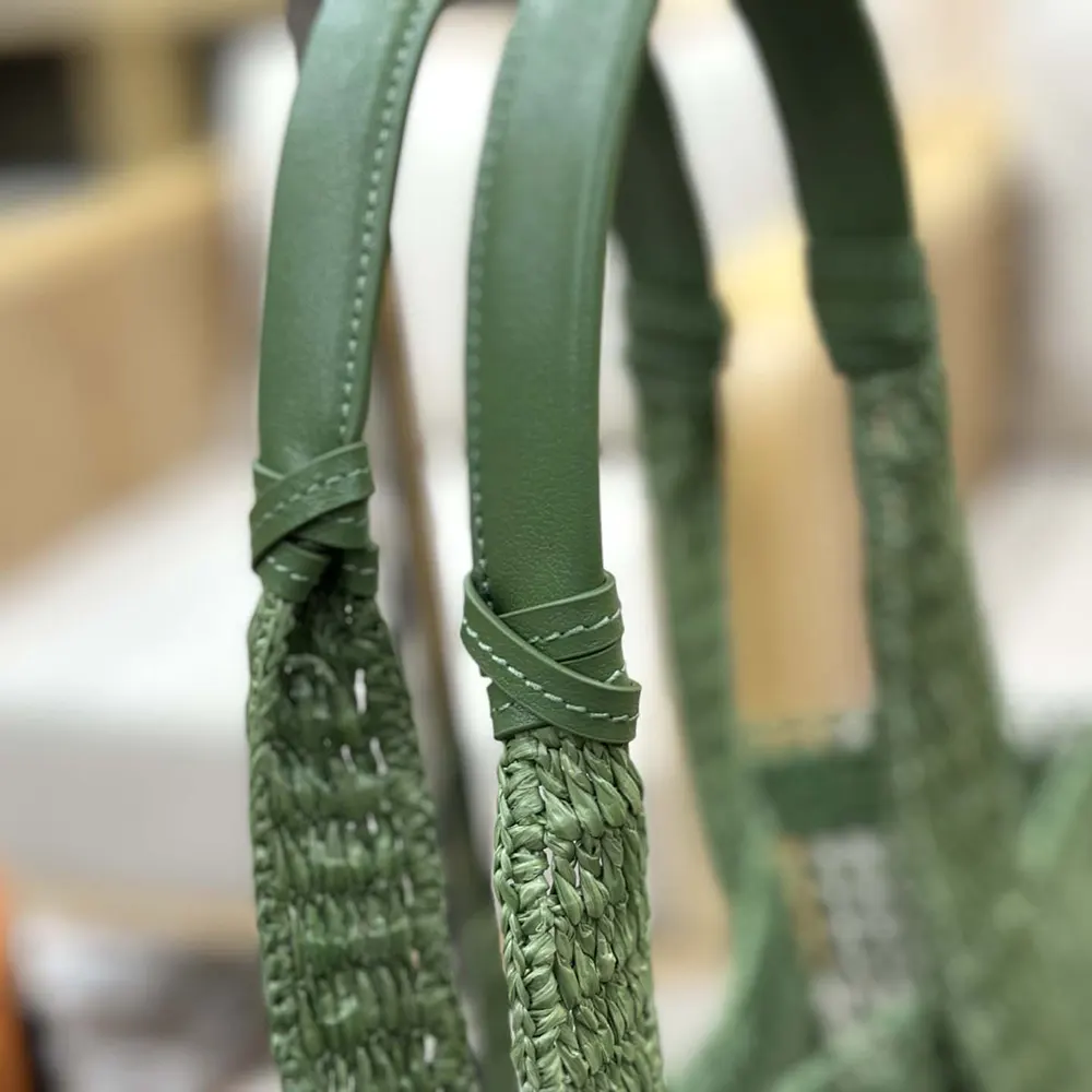 Chloe Women Summer Banana East-west Tote Bag in Raffia & Buffalo Leather - image 19