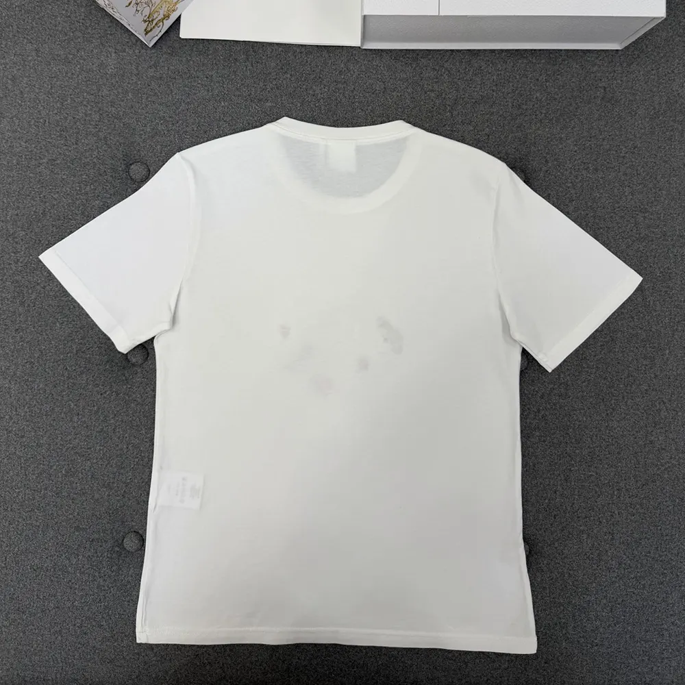 Dior Women Dioramour Fitted T-Shirt White Cotton Jersey with Multicolor Doves & Roses Motif - image 7