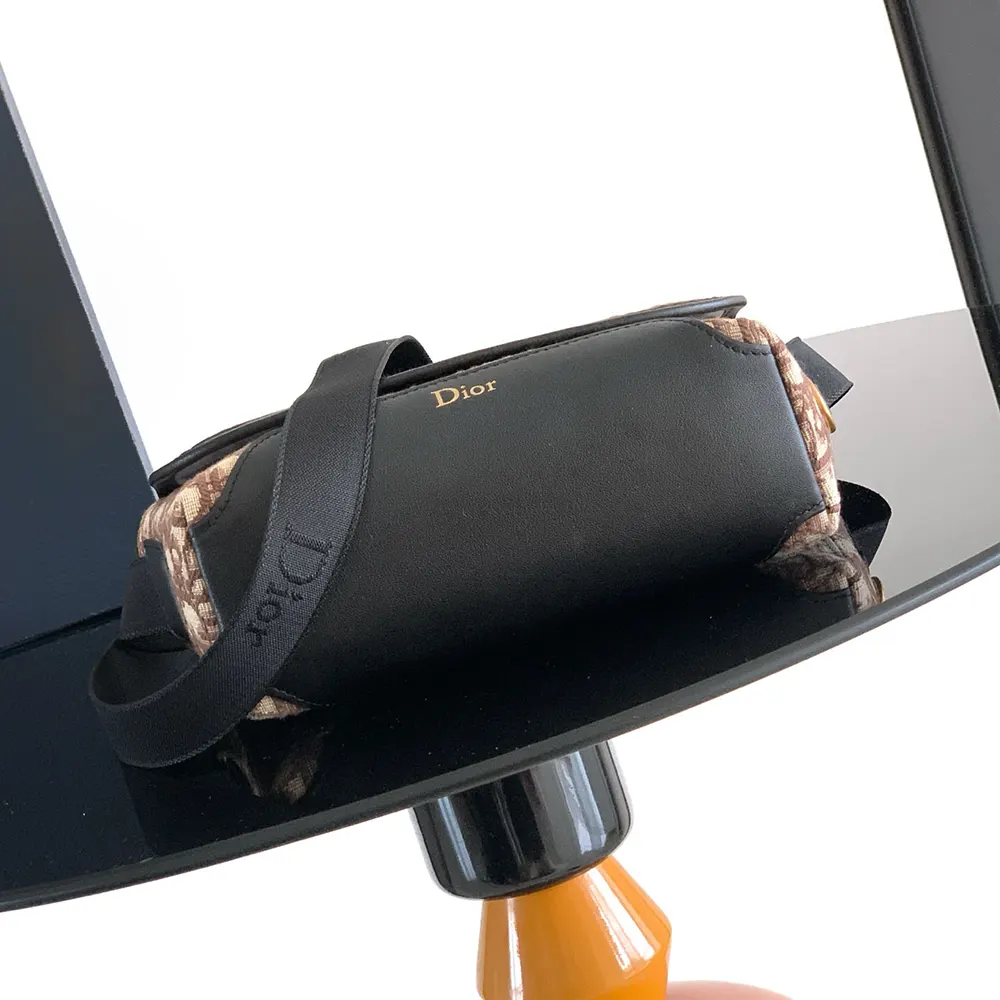 Dior Men Mini Dior Jett Messenger Bag with Flap Brown Dior Oblique Jacquard - image 6