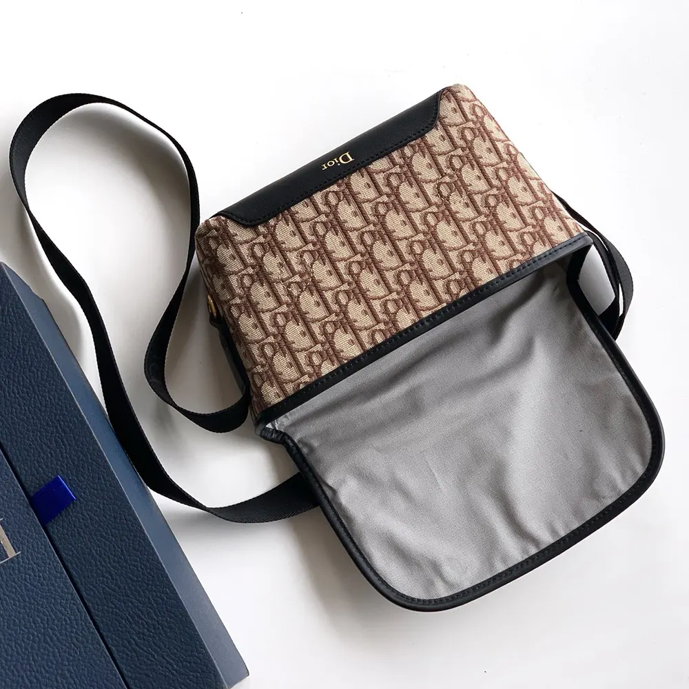 Dior Men Mini Dior Jett Messenger Bag with Flap Brown Dior Oblique Jacquard - image 4