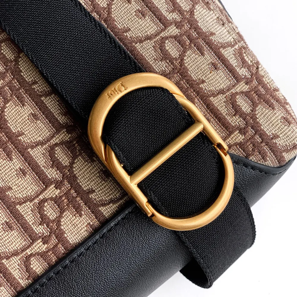 Dior Men Mini Dior Jett Messenger Bag with Flap Brown Dior Oblique Jacquard - image 8