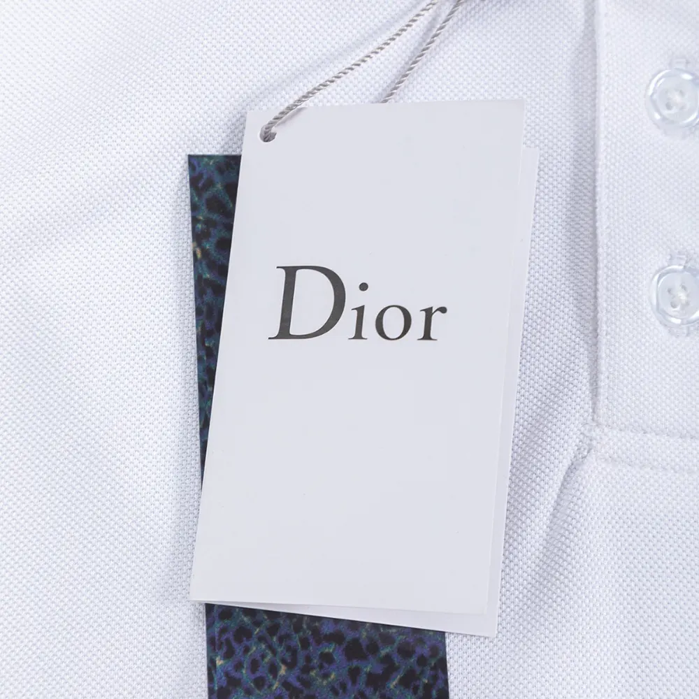 Dior Women Polo Shirt with Dior Clover Embroidery White Cotton Piqué - image 13