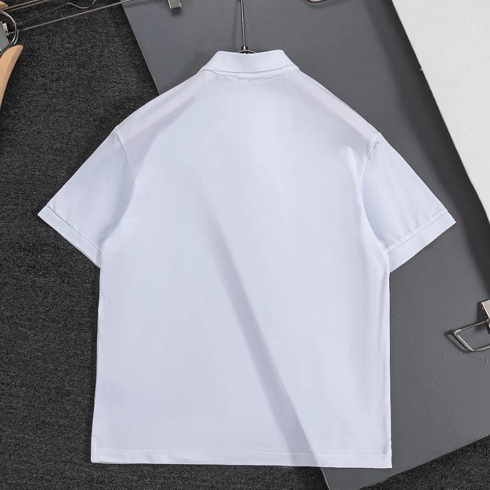 Side angle showing tailored fit of Dior Women Polo Shirt with clover embroidery