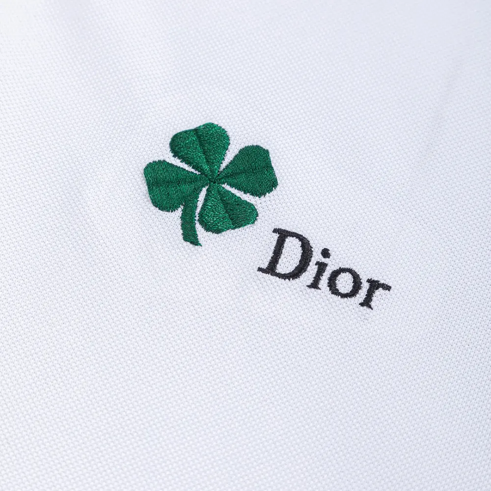 Dior Women Polo Shirt with Dior Clover Embroidery White Cotton Piqué - image 11