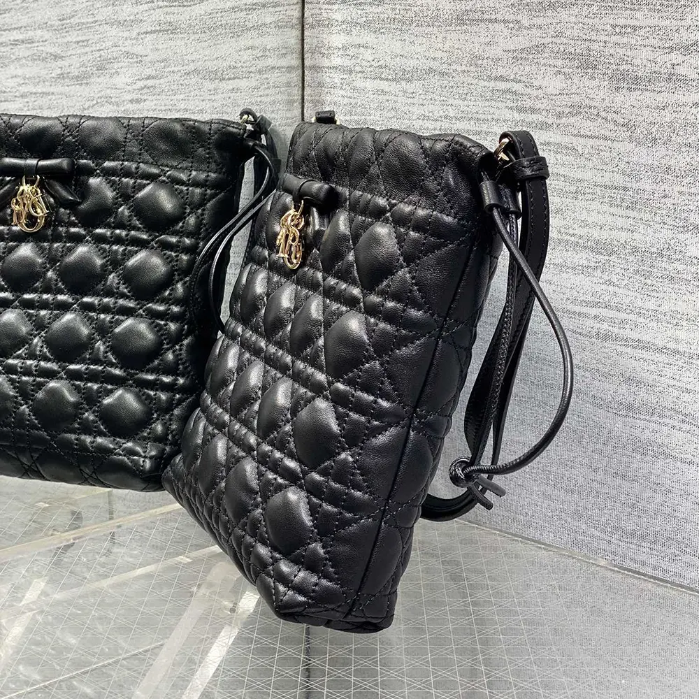 Dior Women Adiorable Mini Bucket Bag Black Cannage Lambskin - image 5