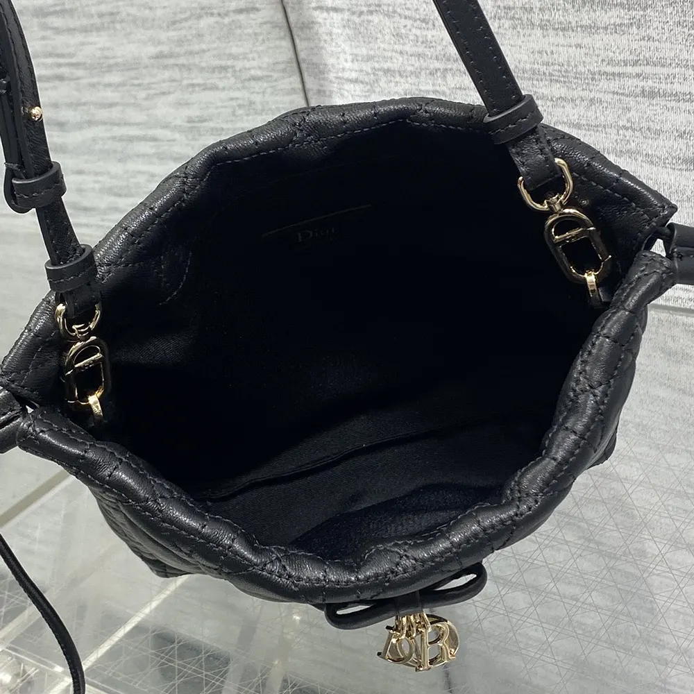 Dior Women Adiorable Mini Bucket Bag Black Cannage Lambskin - image 7