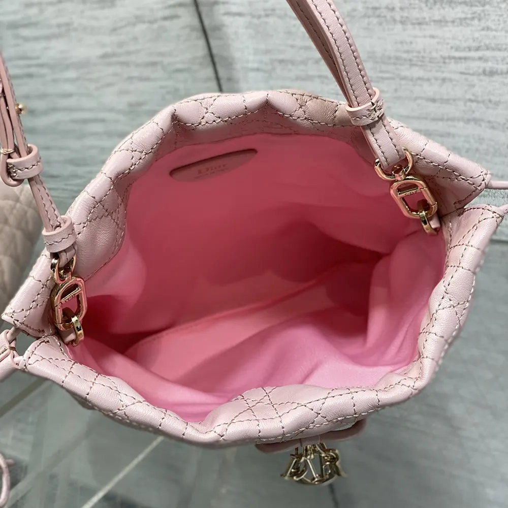Dior Women Adiorable Mini Bucket Bag Soupir Pink Cannage Lambskin - image 9