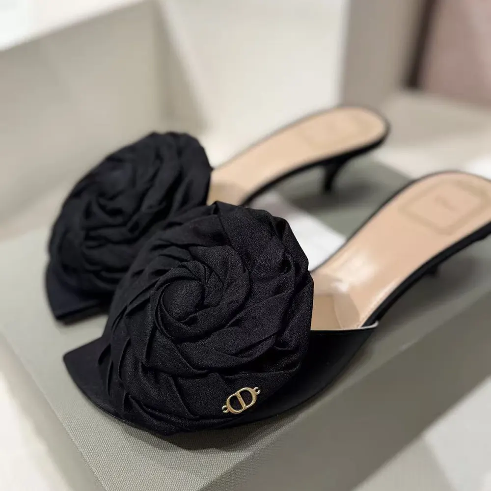 Back view showing sculpted heel of Dior Women Dior Aurore Heeled Sandal