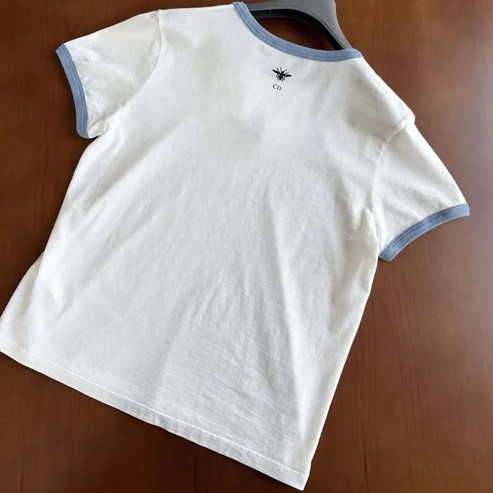 Dior Women Dioriviera T-Shirt Ecru and Blue Cotton Jersey - image 4