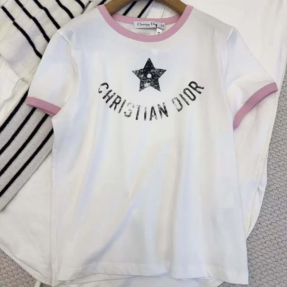 Side profile showing relaxed fit of Dior Women Dioriviera T-Shirt