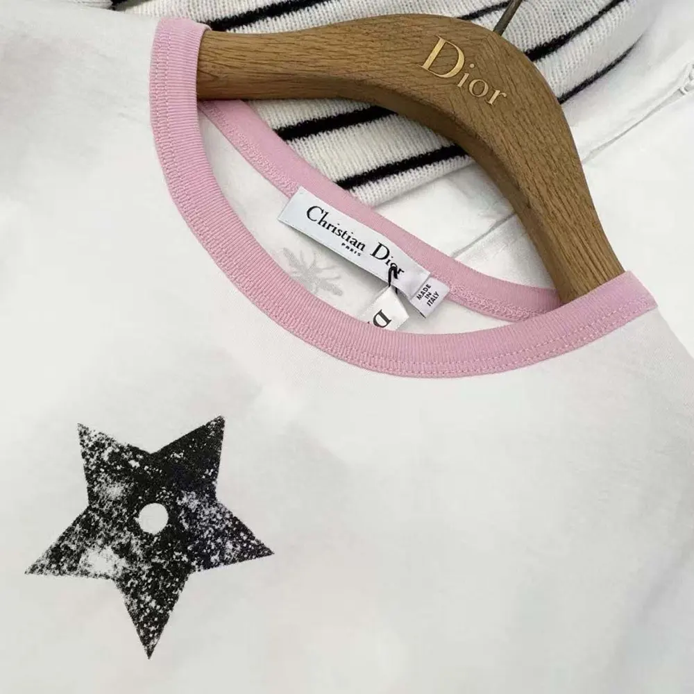 Dior Women Dioriviera T-Shirt Ecru and Pink Cotton Jersey - image 6